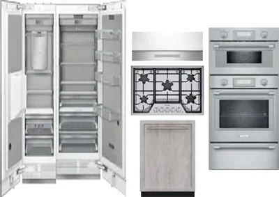 6 Piece Package Includes Refrigerator, Freezer, Cooktop, Wall Oven, Hood And Dishwasher