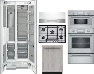 6 Piece Package Includes Refrigerator, Freezer, Cooktop, Wall Oven, Hood And Dishwasher