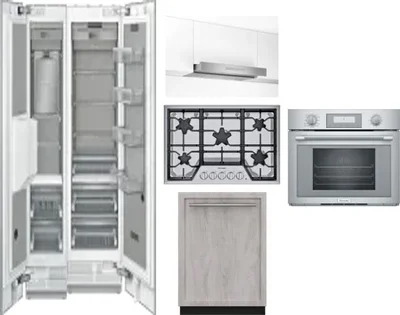 6 Piece Package Includes Refrigerator, Freezer, Cooktop, Wall Oven, Hood And Dishwasher