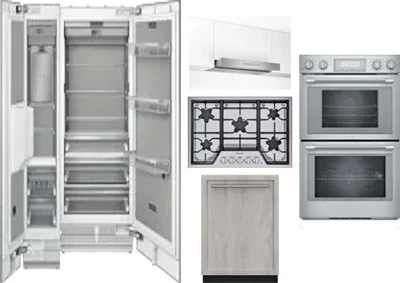6 Piece Package Includes Refrigerator, Freezer, Cooktop, Wall Oven, Hood And Dishwasher