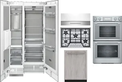6 Piece Package Includes Refrigerator, Freezer, Cooktop, Wall Oven, Hood And Dishwasher