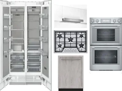 6 Piece Package Includes Refrigerator, Freezer, Cooktop, Wall Oven, Hood And Dishwasher