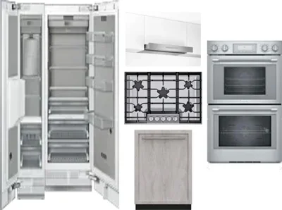 6 Piece Package Includes Refrigerator, Freezer, Cooktop, Wall Oven, Hood And Dishwasher