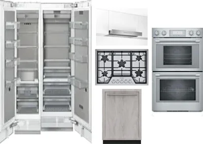 6 Piece Package Includes Refrigerator, Freezer, Cooktop, Wall Oven, Hood And Dishwasher