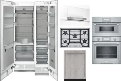 6 Piece Package Includes Refrigerator, Freezer, Cooktop, Wall Oven, Hood And Dishwasher