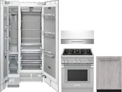 5 Piece Package Includes Refrigerator, Freezer, Range, Hood And Dishwasher