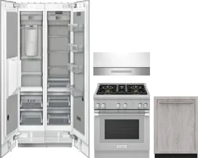 5 Piece Package Includes Refrigerator, Freezer, Range, Hood And Dishwasher