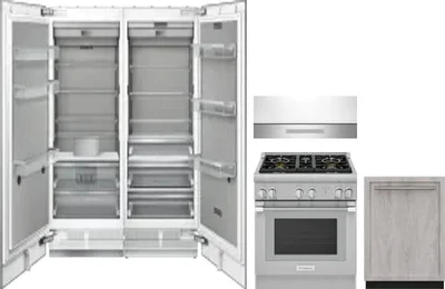 5 Piece Package Includes Refrigerator, Freezer, Range, Hood And Dishwasher