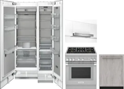 5 Piece Package Includes Refrigerator, Freezer, Range, Hood And Dishwasher