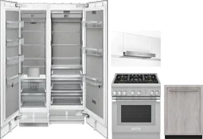 5 Piece Package Includes Refrigerator, Freezer, Range, Hood And Dishwasher