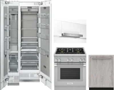 5 Piece Package Includes Refrigerator, Freezer, Range, Hood And Dishwasher