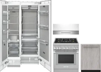 5 Piece Package Includes Refrigerator, Freezer, Range, Hood And Dishwasher