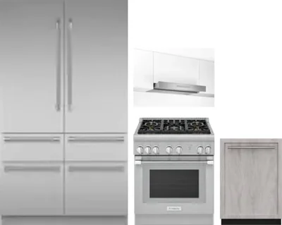 4 Piece Package Includes Refrigerator, Range, Hood And Dishwasher
