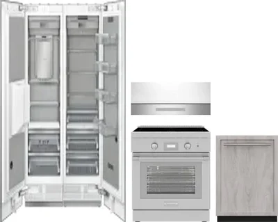 5 Piece Package Includes Refrigerator, Freezer, Range, Hood And Dishwasher