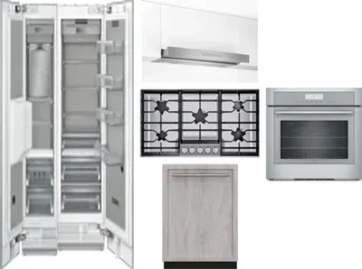 6 Piece Package Includes Refrigerator, Freezer, Cooktop, Wall Oven, Hood And Dishwasher