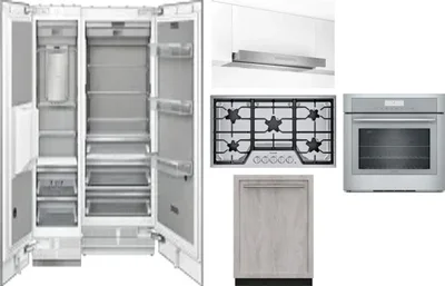 6 Piece Package Includes Refrigerator, Freezer, Cooktop, Wall Oven, Hood And Dishwasher