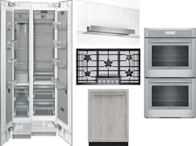 6 Piece Package Includes Refrigerator, Freezer, Cooktop, Wall Oven, Hood And Dishwasher