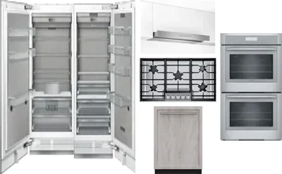 6 Piece Package Includes Refrigerator, Freezer, Cooktop, Wall Oven, Hood And Dishwasher