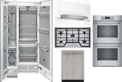 6 Piece Package Includes Refrigerator, Freezer, Cooktop, Wall Oven, Hood And Dishwasher
