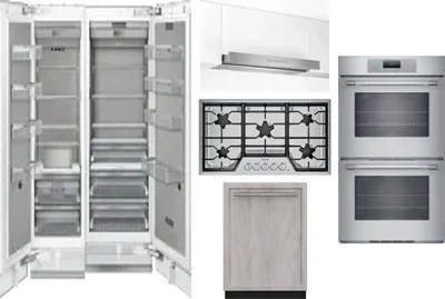 6 Piece Package Includes Refrigerator, Freezer, Cooktop, Wall Oven, Hood And Dishwasher