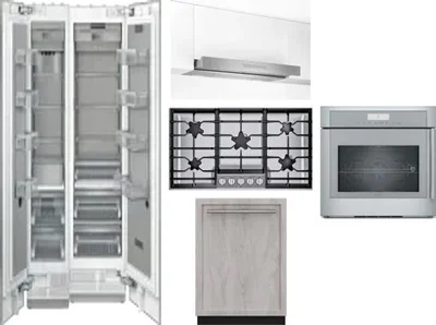 6 Piece Package Includes Refrigerator, Freezer, Cooktop, Wall Oven, Hood And Dishwasher