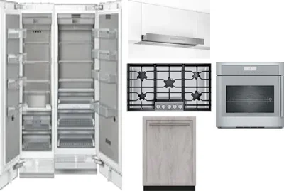 6 Piece Package Includes Refrigerator, Freezer, Cooktop, Wall Oven, Hood And Dishwasher