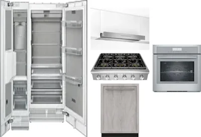 6 Piece Package Includes Refrigerator, Freezer, Cooktop, Wall Oven, Hood And Dishwasher