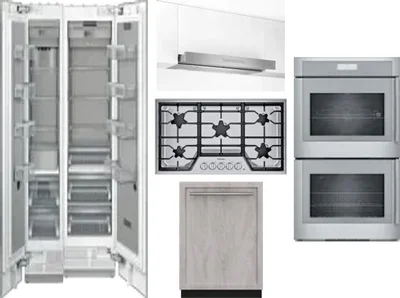 6 Piece Package Includes Refrigerator, Freezer, Cooktop, Wall Oven, Hood And Dishwasher