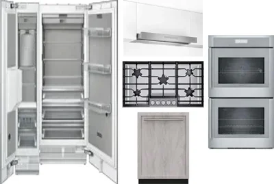 6 Piece Package Includes Refrigerator, Freezer, Cooktop, Wall Oven, Hood And Dishwasher