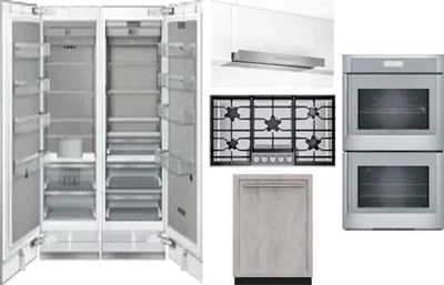 6 Piece Package Includes Refrigerator, Freezer, Cooktop, Wall Oven, Hood And Dishwasher