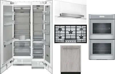 6 Piece Package Includes Refrigerator, Freezer, Cooktop, Wall Oven, Hood And Dishwasher