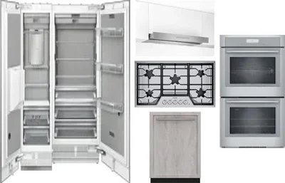 6 Piece Package Includes Refrigerator, Freezer, Cooktop, Wall Oven, Hood And Dishwasher