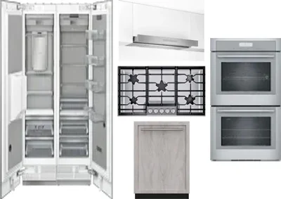 6 Piece Package Includes Refrigerator, Freezer, Cooktop, Wall Oven, Hood And Dishwasher