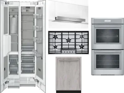 6 Piece Package Includes Refrigerator, Freezer, Cooktop, Wall Oven, Hood And Dishwasher