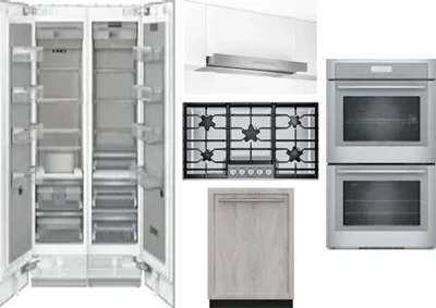 6 Piece Package Includes Refrigerator, Freezer, Cooktop, Wall Oven, Hood And Dishwasher