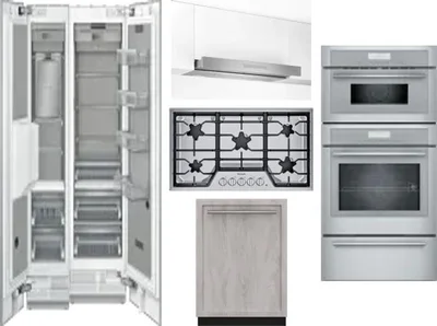 6 Piece Package Includes Refrigerator, Freezer, Cooktop, Wall Oven, Hood And Dishwasher
