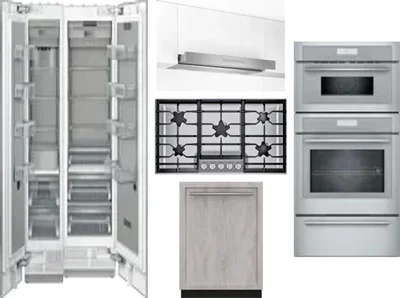 6 Piece Package Includes Refrigerator, Freezer, Cooktop, Wall Oven, Hood And Dishwasher