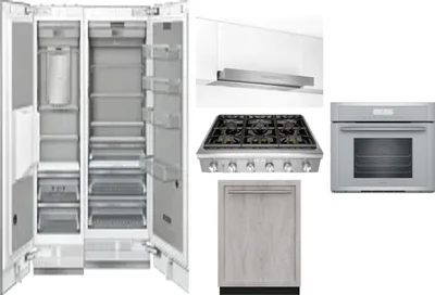 6 Piece Package Includes Refrigerator, Freezer, Cooktop, Wall Oven, Hood And Dishwasher