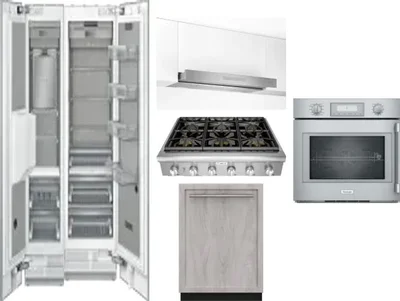 6 Piece Package Includes Refrigerator, Freezer, Cooktop, Wall Oven, Hood And Dishwasher