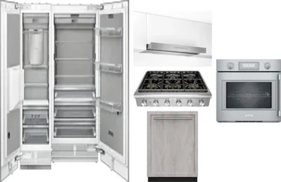 6 Piece Package Includes Refrigerator, Freezer, Cooktop, Wall Oven, Hood And Dishwasher