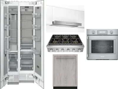 6 Piece Package Includes Refrigerator, Freezer, Cooktop, Wall Oven, Hood And Dishwasher