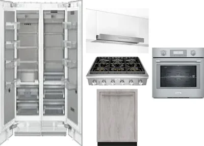 6 Piece Package Includes Refrigerator, Freezer, Cooktop, Wall Oven, Hood And Dishwasher