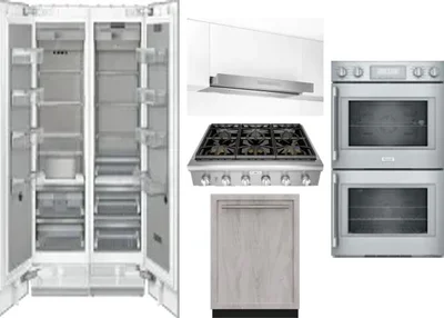 6 Piece Package Includes Refrigerator, Freezer, Cooktop, Wall Oven, Hood And Dishwasher