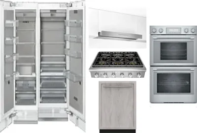 6 Piece Package Includes Refrigerator, Freezer, Cooktop, Wall Oven, Hood And Dishwasher