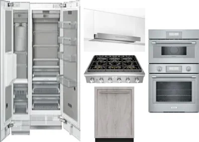 6 Piece Package Includes Refrigerator, Freezer, Cooktop, Wall Oven, Hood And Dishwasher