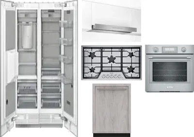 6 Piece Package Includes Refrigerator, Freezer, Cooktop, Wall Oven, Hood And Dishwasher