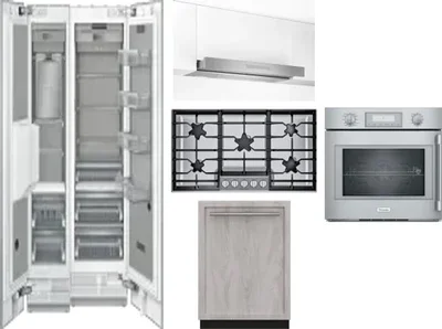6 Piece Package Includes Refrigerator, Freezer, Cooktop, Wall Oven, Hood And Dishwasher