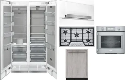 6 Piece Package Includes Refrigerator, Freezer, Cooktop, Wall Oven, Hood And Dishwasher