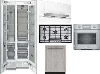 6 Piece Package Includes Refrigerator, Freezer, Cooktop, Wall Oven, Hood And Dishwasher