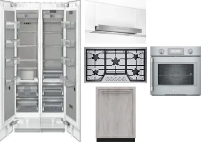 6 Piece Package Includes Refrigerator, Freezer, Cooktop, Wall Oven, Hood And Dishwasher